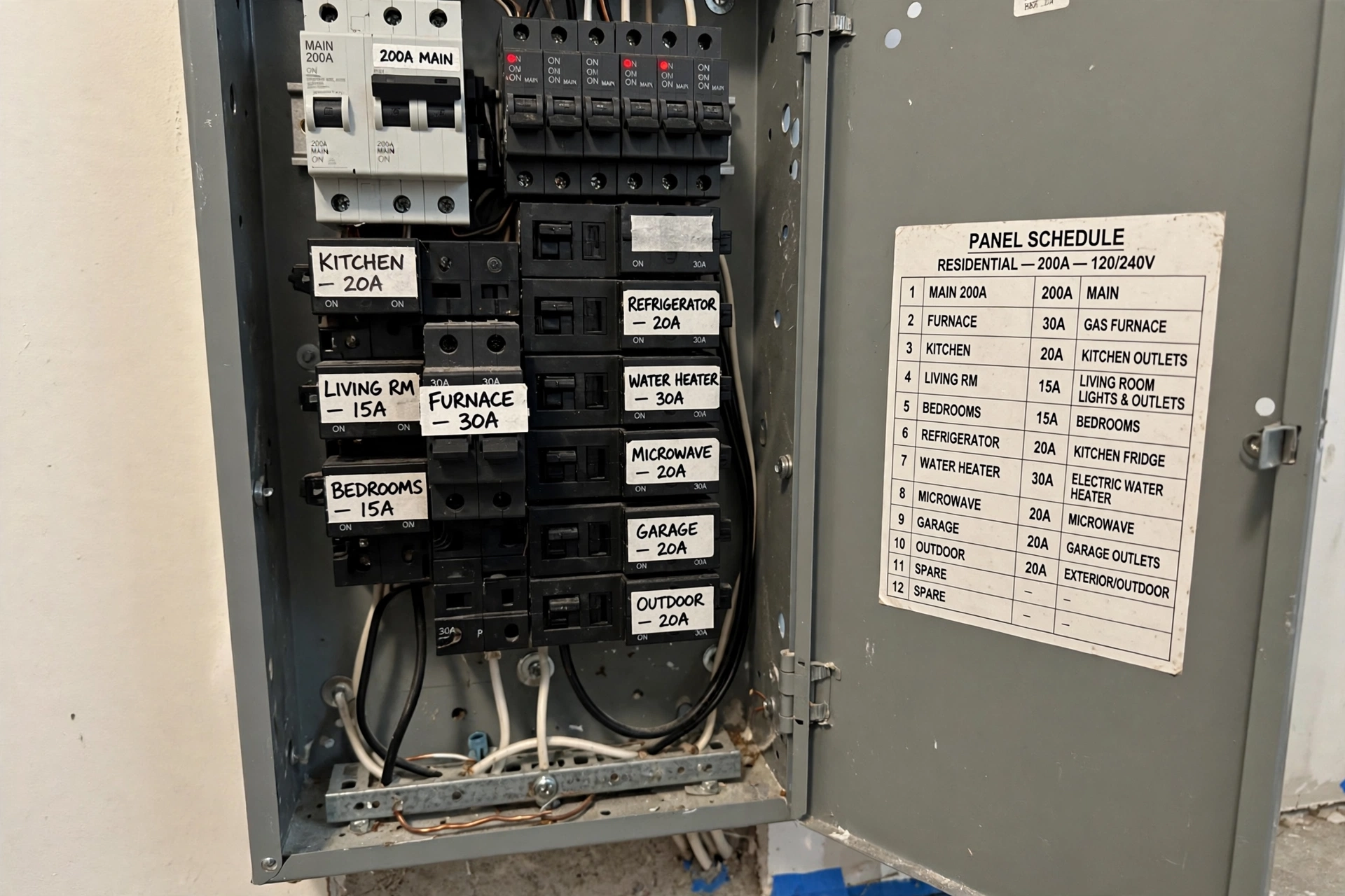 Electric panel breaker for furnace service in Leesburg VA