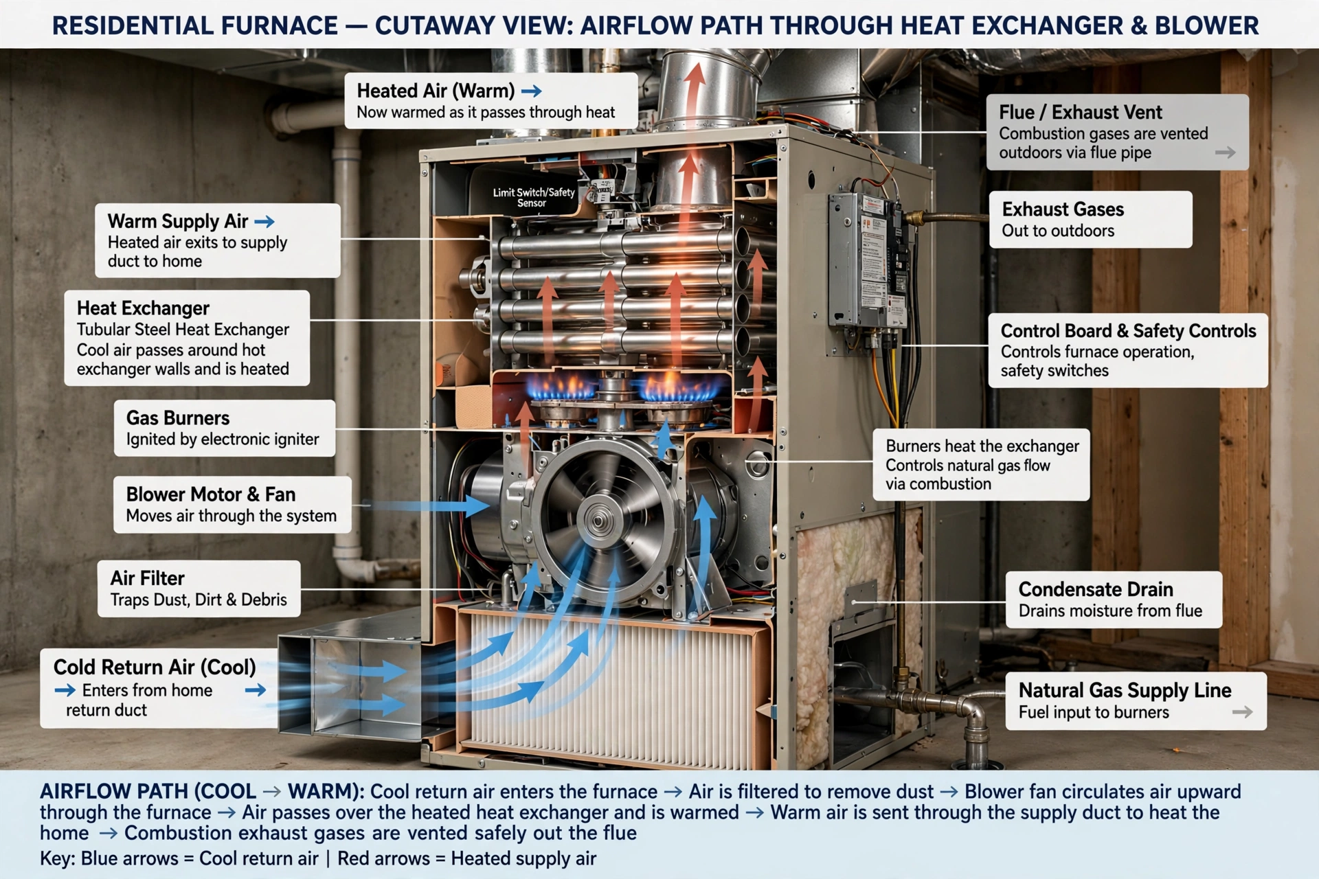 Furnace airflow diagram for furnace service in Leesburg VA