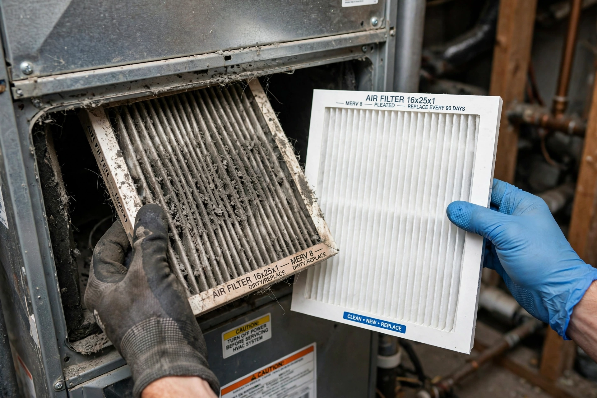 Furnace filter change for furnace service in Leesburg VA