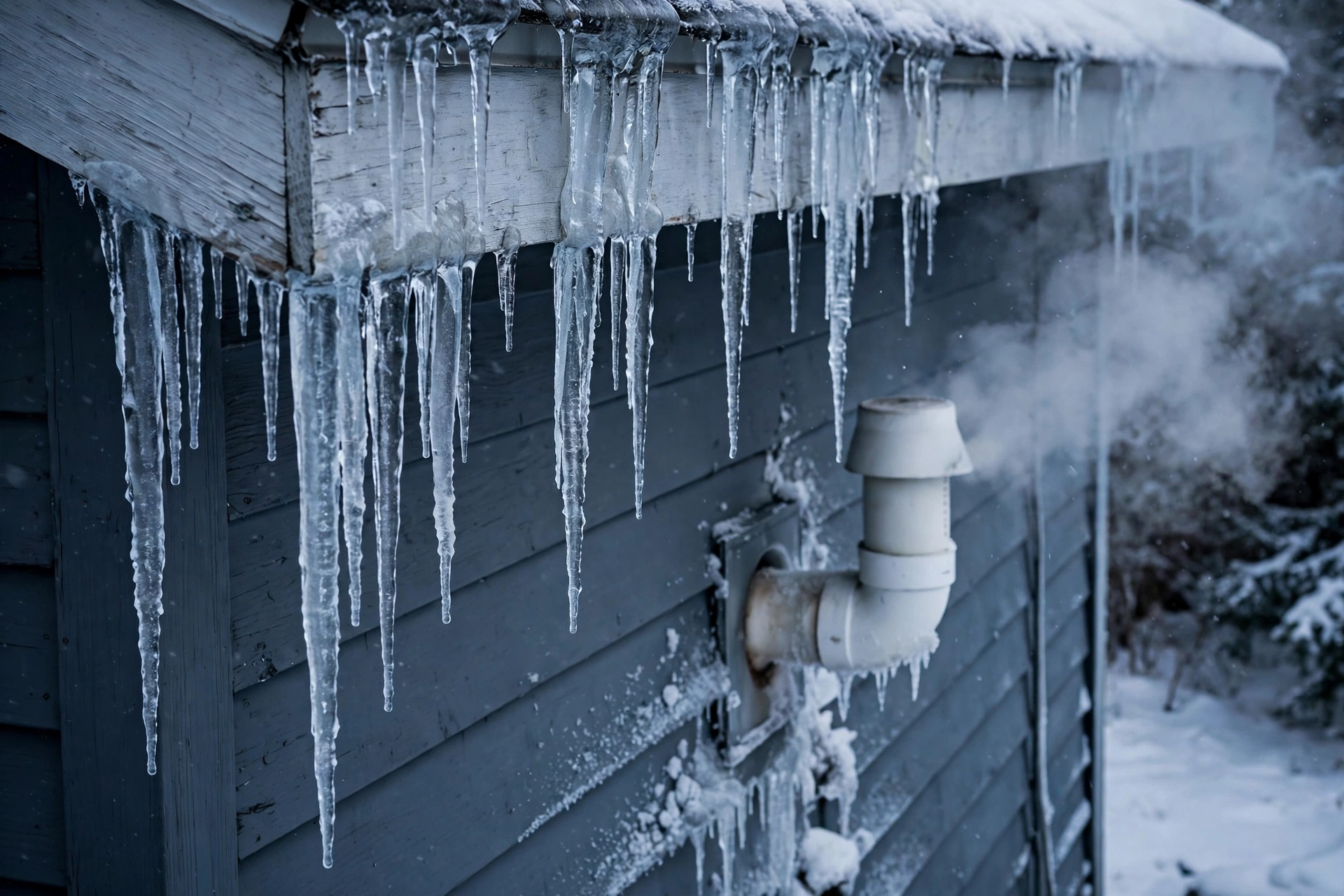 Furnace snow icicles vent for furnace service in Leesburg VA