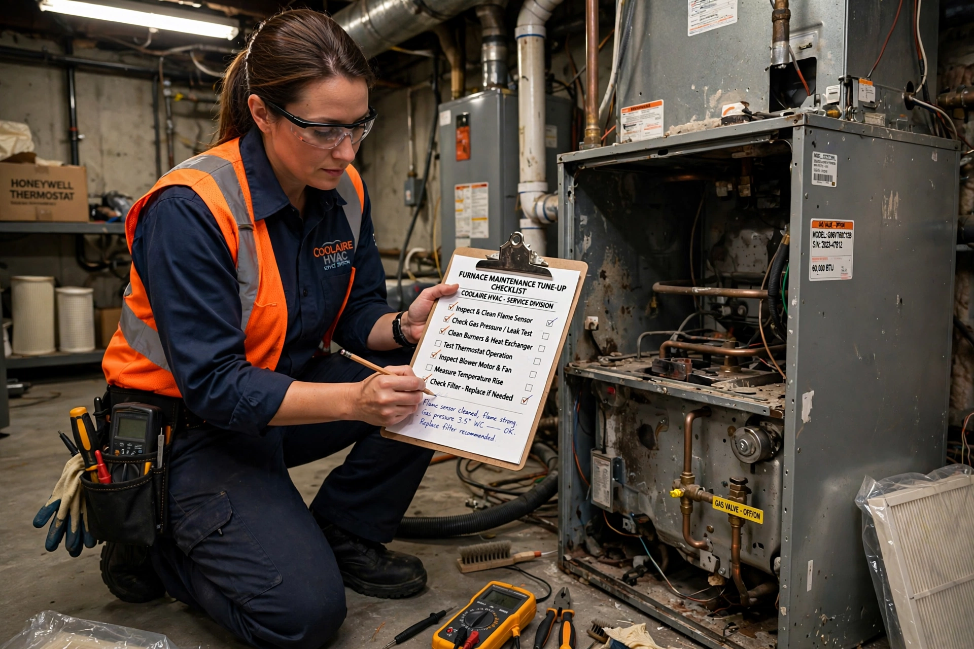 Furnace tuneup checklist for furnace service in Leesburg VA