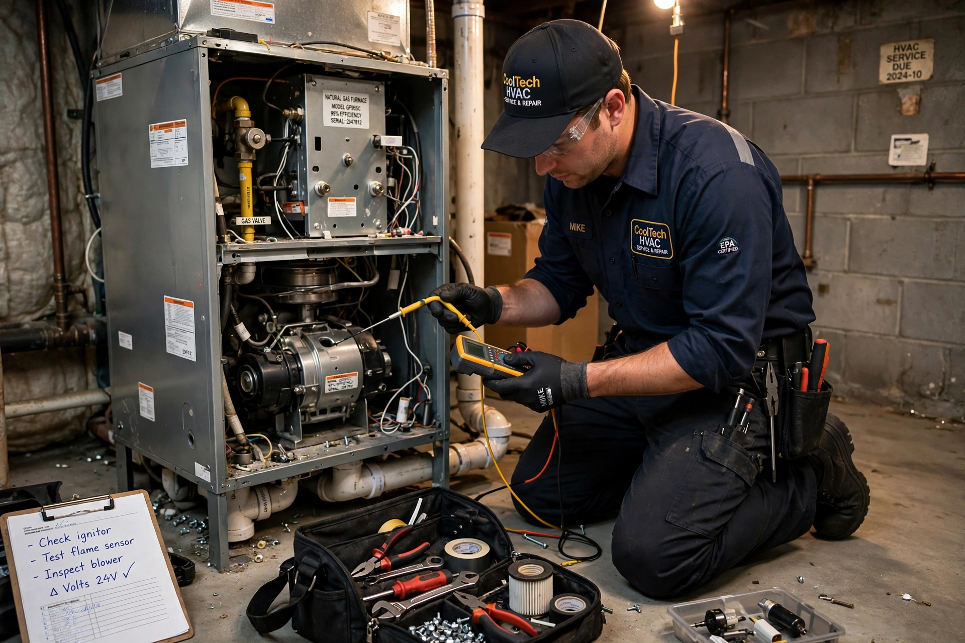 Technician arriving for estate heating service in Middleburg VA